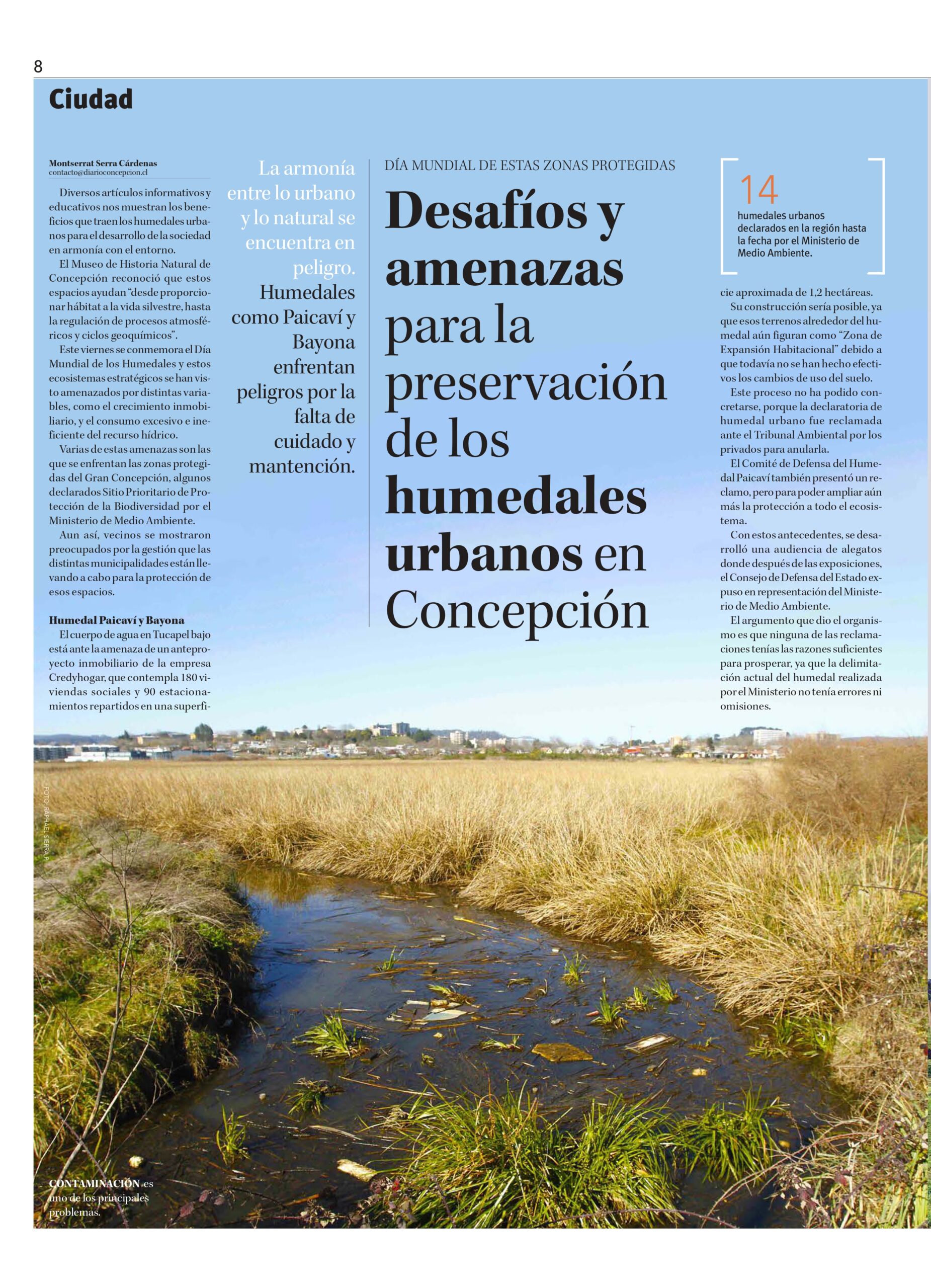 [Diario Concepción] Desafíos y amenazas para la preservación de los humedales urbanos en Concepción